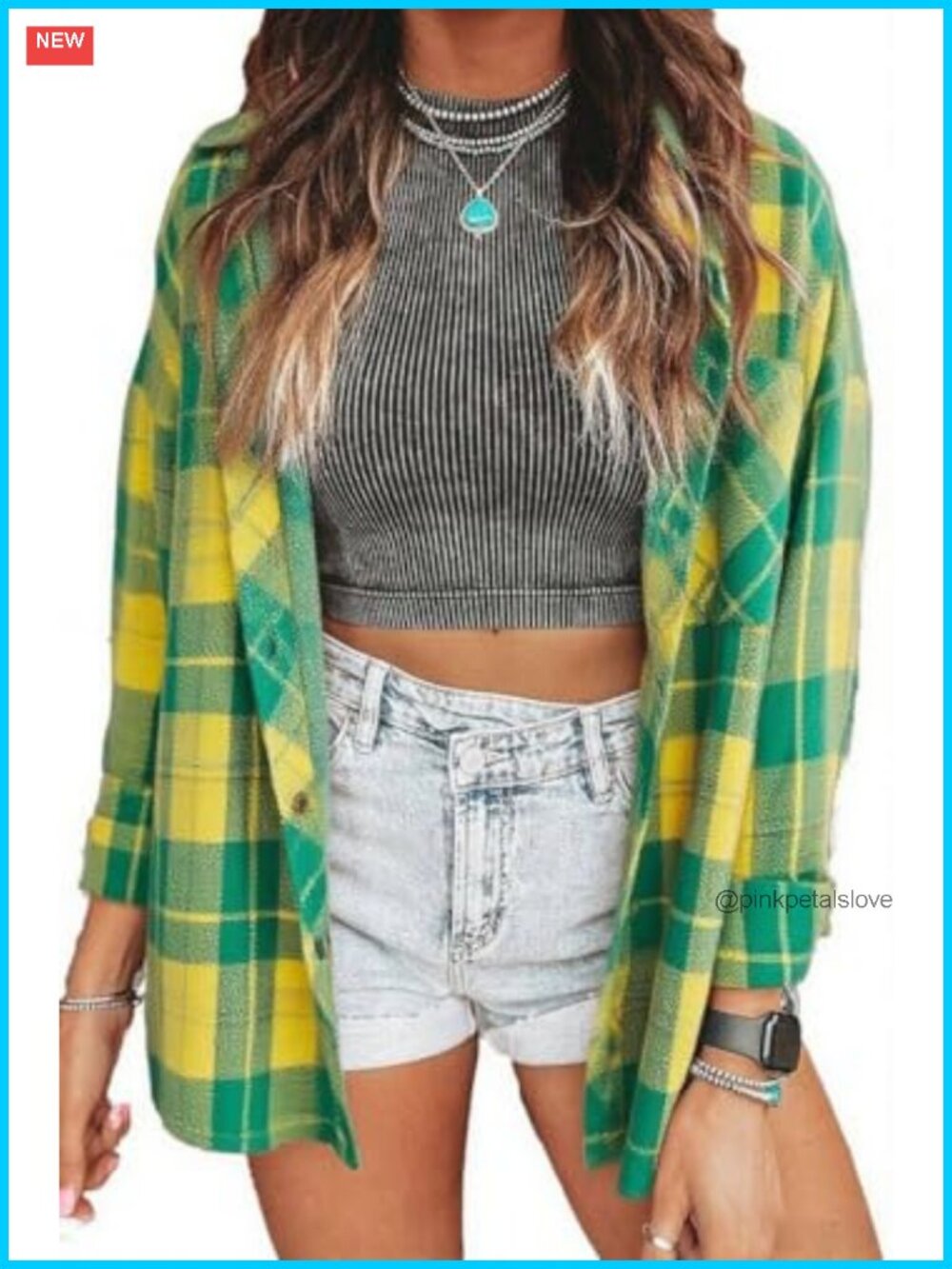Plaid Flannel Button Down Shirt Long Sleeve